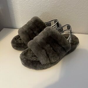 UGG Australia Fluff Yeah Slide GREY WOMENS 6